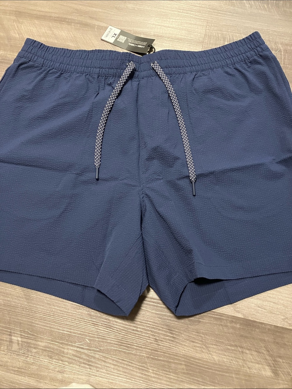 NWT Bearbottom Seersucker Trunk Shorts 5.5 navy size XL